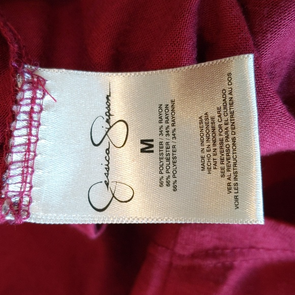 Jessica Simpson Cold Shoulder Beaded Strap Boho Style Blouse - Picture 5 of 5